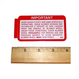 (Nr) Decal, Blower Maintenance Reduced Price